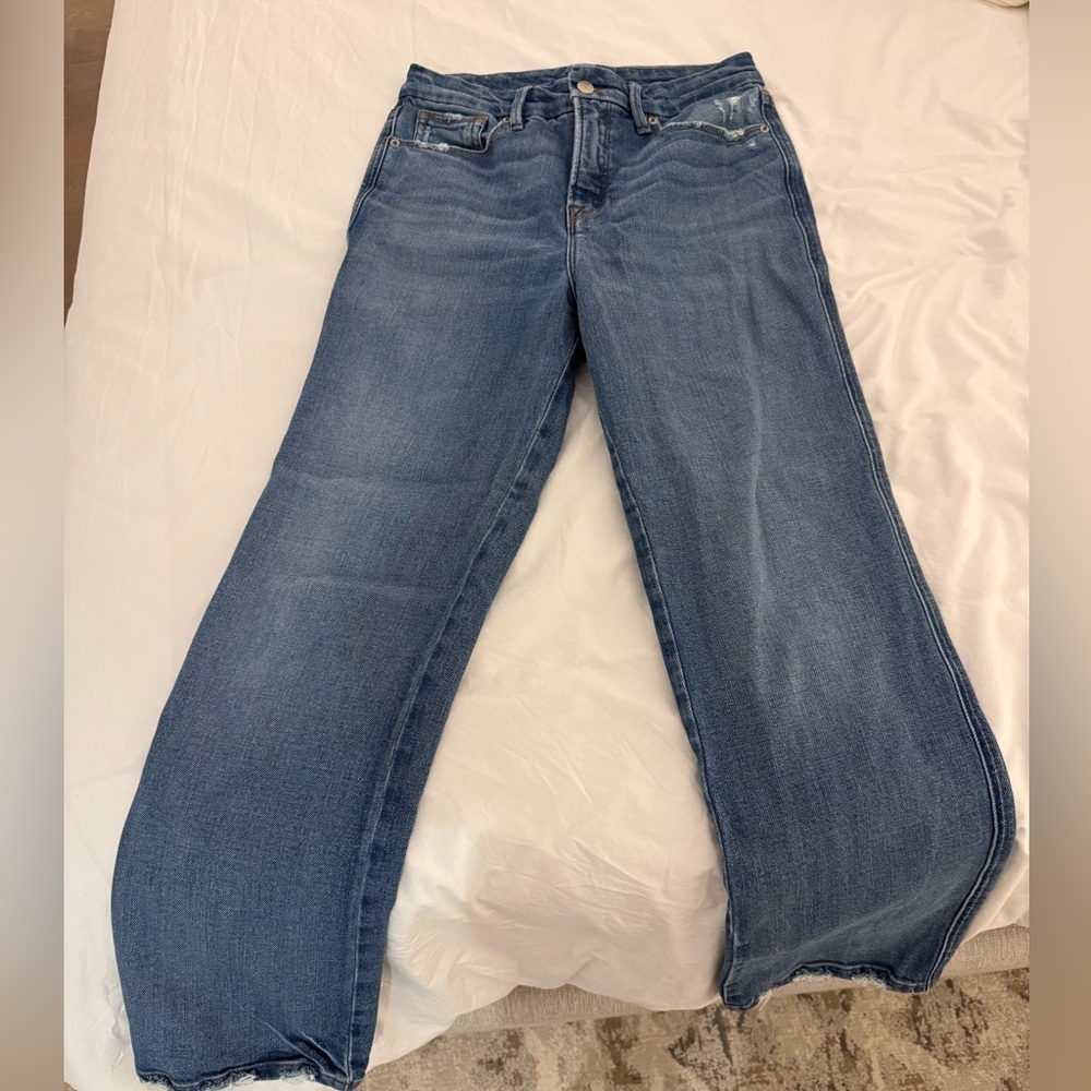 Good American Light Blue Flare Jeans